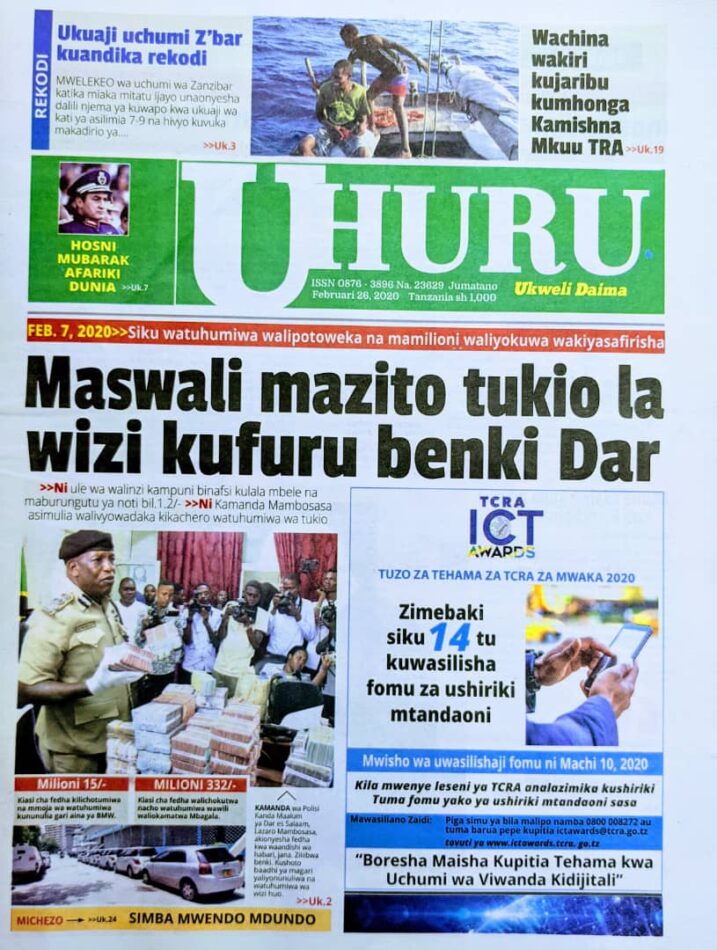 PITIA VICHWA VYA HABARI KATIKA MAGAZETI YA LEO FEBRUARI 26,2020 – Full ...