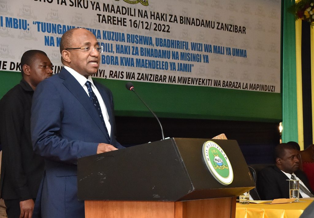RAIS DKT.HUSSEIN MWINYI AHUTUBIA MAADHIMISHO YA SIKU YA MAADILI NA HAKI ZA BINADAMU ZANZIBAR.