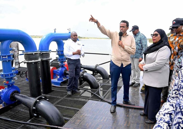 RAIS DKT. SAMIA AWEKA JIWE LA MSINGI SKIMU YA UMWAGILIAJI SHAMBA LA MBEGU KILIMI