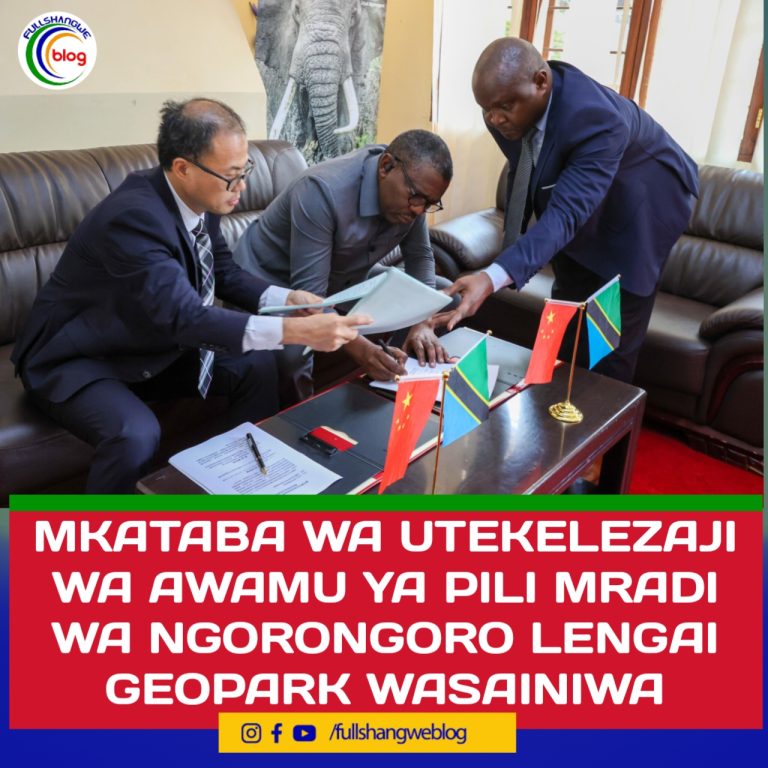 MKATABA WA UTEKELEZAJI WA AWAMU YA PILI MRADI WA NGORONGORO LENGAI GEOPARK WASAINIWA.