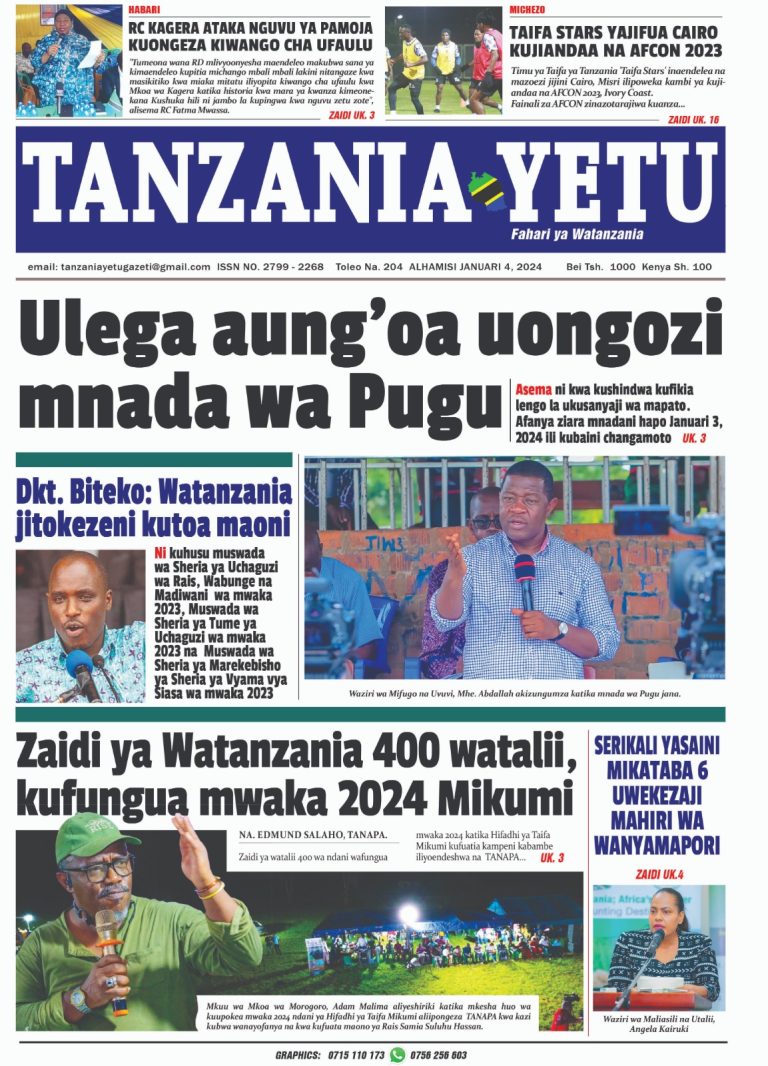 PITIA VICHWA VYA HABARI KATIKA MAGAZETI YA LEO JANUARI 4,2024