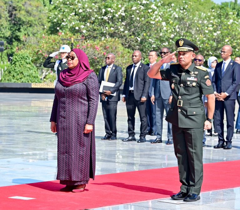 RAIS SAMIA AWEKA SHADA LA MAUA KWENYE MNARA WA MASHUJAA  KALIBATA INDONESIA