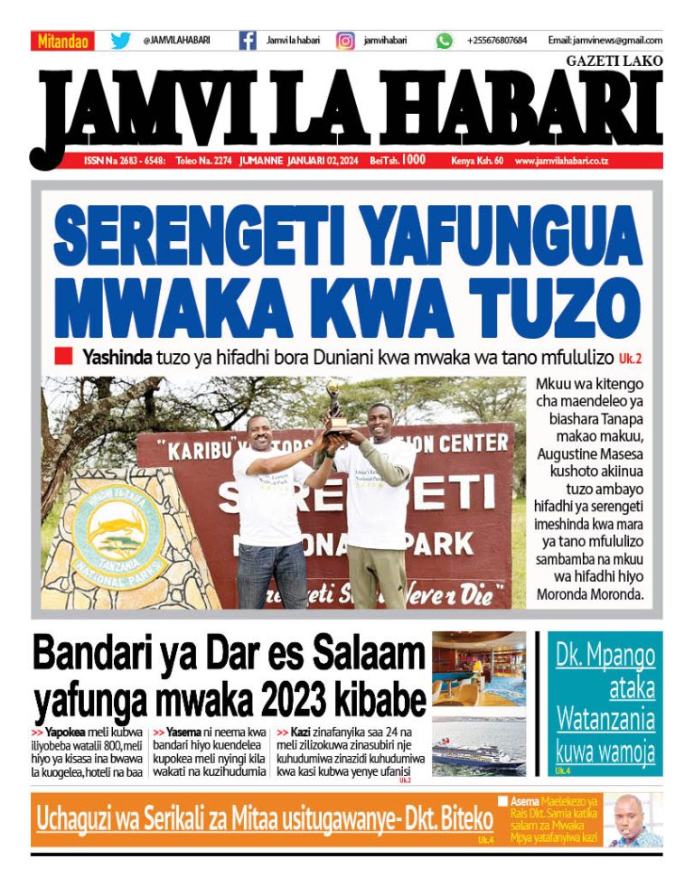 PITIA VICHWA VYA HABARI KATIKA MAGAZETI YA LEO JANUARI 2,2024