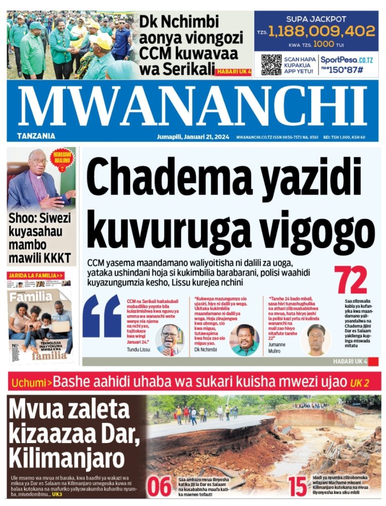 PITIA VICHWA VYA HABARI KATIKA MAGAZETI YA LEO JANUARI 21,2024