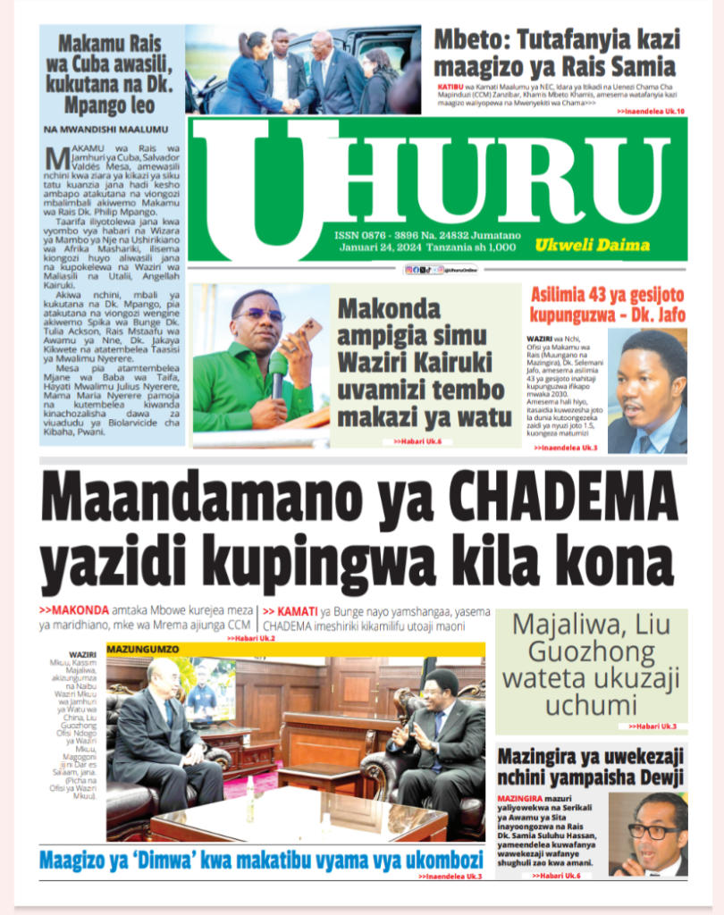 PITIA VICHWA VYA HABARI KATIKA MAGAZETI YA LEO JANUARI 24,2024