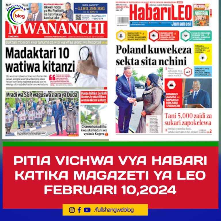 PITIA VICHWA VYA HABARI KATIKA MAGAZETI YA LEO FEBRUARI 10,2024