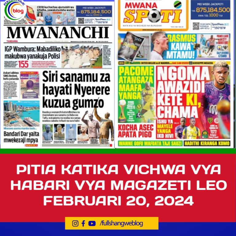 PITIA VICHWA VYA HABARI KATIKA MAGAZETI YA LEO FEBRUARI 20,2024