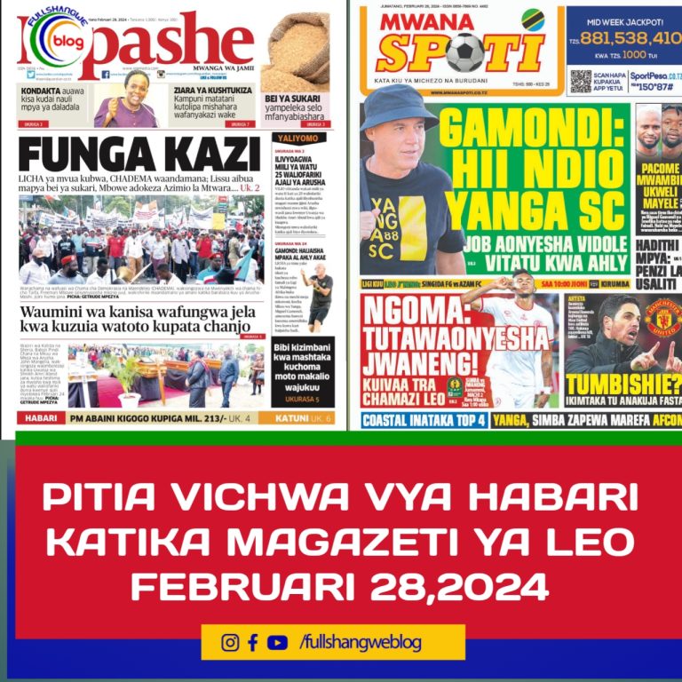 PITIA VICHWA VYA HABARI KATIKA MAGAZETI YA LEO FEBRUARI 28,2024
