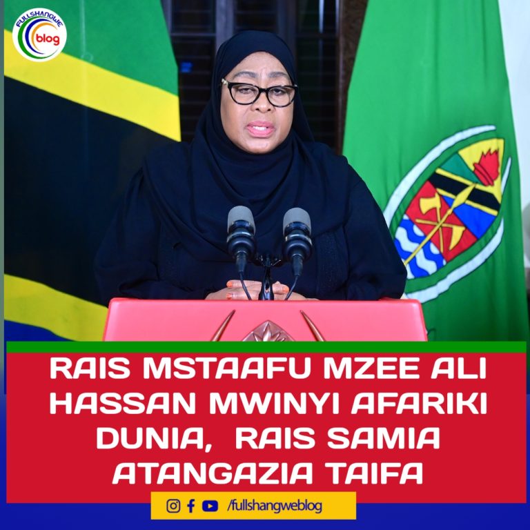 RAIS MSTAAFU MZEE ALI HASSAN MWINYI AFARIKI DUNIA,  RAIS SAMIA ATANGAZIA TAIFA