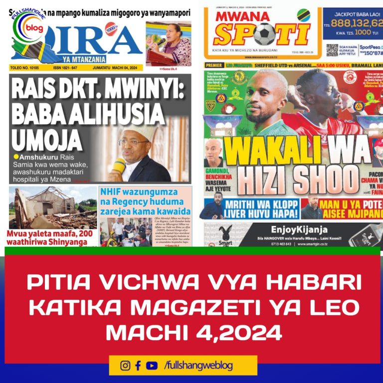 PITIA VICHWA VYA HABARI KATIKA MAGAZETI YA LEO MACHI 4,2024