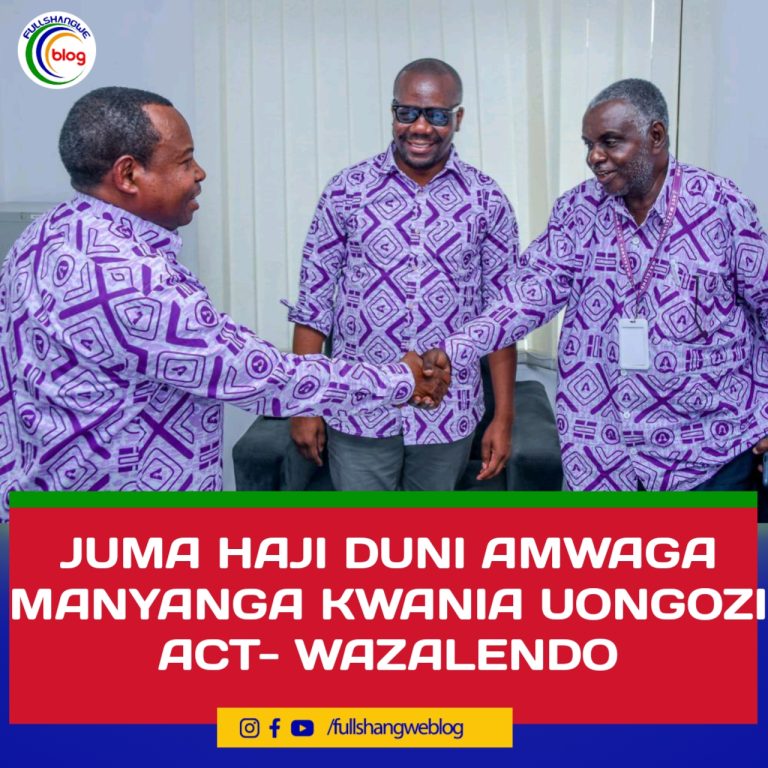 JUMA HAJI DUNI AMWAGA MANYANGA KWANIA UONGOZI ACT- WAZALENDO