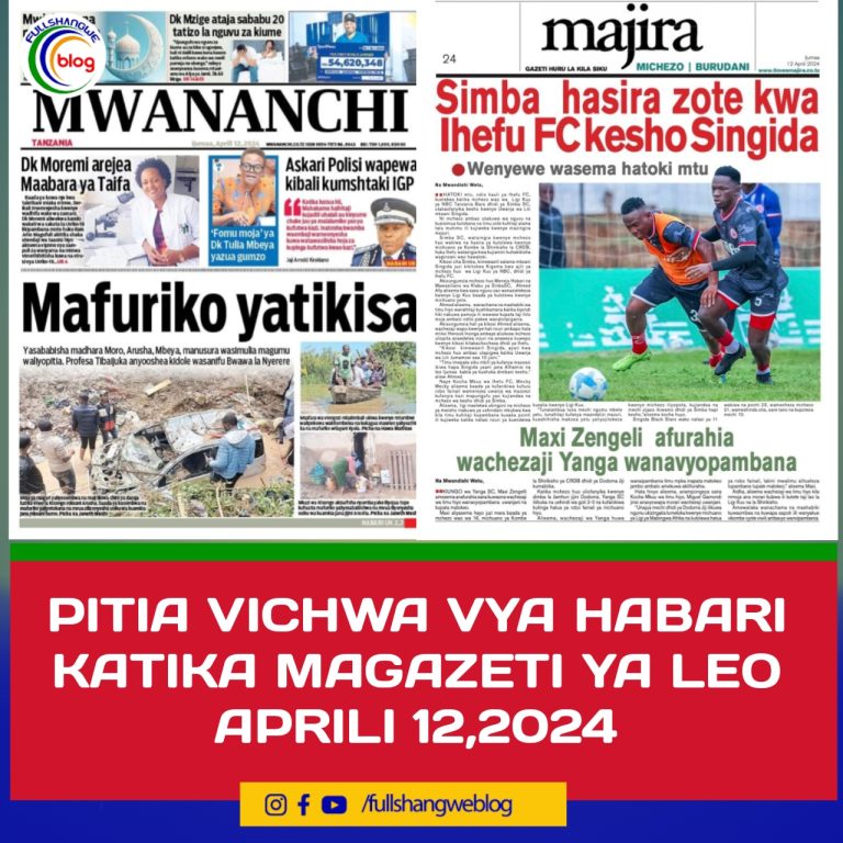 PITIA VICHWA VYA HABARI KATIKA MAGAZETI YA LEO APRILI 12,2024
