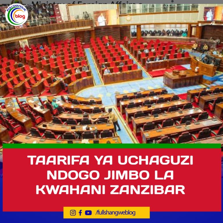 TAARIFA YA UCHAGUZI MDOGO JIMBO LA KWAHANI ZANZIBAR