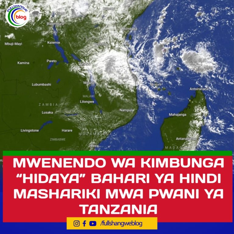 MWENENDO WA KIMBUNGA “HIDAYA” BAHARI YA HINDI MASHARIKI MWA PWANI YA TANZANIA