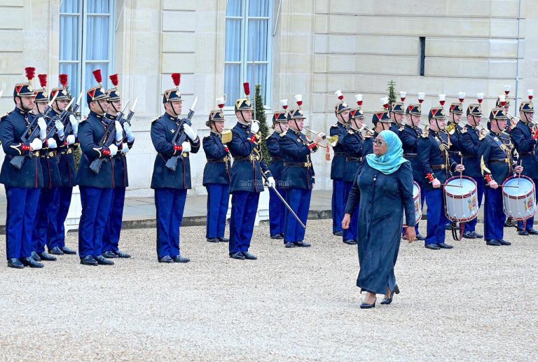 RAIS SAMIA AKUTANA NA RAIS WA UFARANSA MH. EMMANUEL MACRON  IKULU YA PARIS