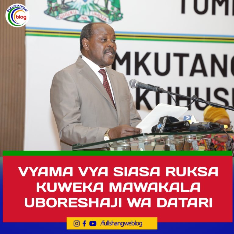 VYAMA VYA SIASA RUKSA KUWEKA MAWAKALA UBORESHAJI WA DATARI