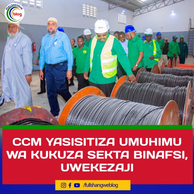 CCM YASISITIZA UMUHIMU WA KUKUZA SEKTA BINAFSI, UWEKEZAJI