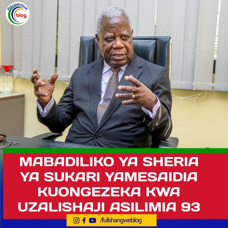 MABADILIKO YA SHERIA YA SUKARI YAMESAIDIA KUONGEZEKA KWA UZALISHAJI ASILIMIA 93
