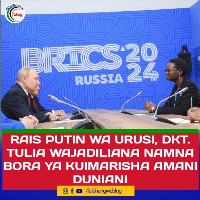 DKT. TULIA NA RAIS PUTIN WAJADILIANA NAMNA BORA YA KUIMARISHA AMANI DUNIANI.