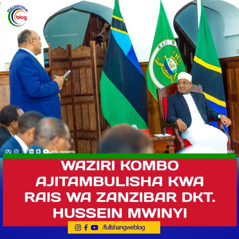 WAZIRI KOMBO AJITAMBULISHA KWA RAIS WA ZANZIBAR DKT. HUSSEIN MWINYI
