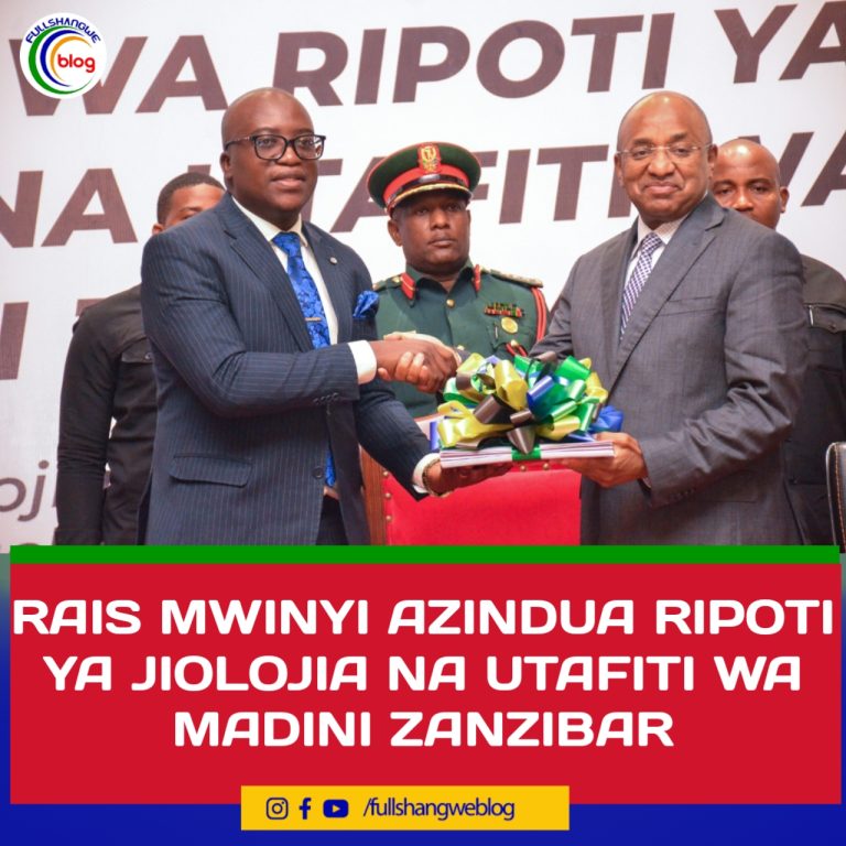 RAIS MWINYI AZINDUA RIPOTI YA JIOLOJIA NA UTAFITI WA MADINI ZANZIBAR