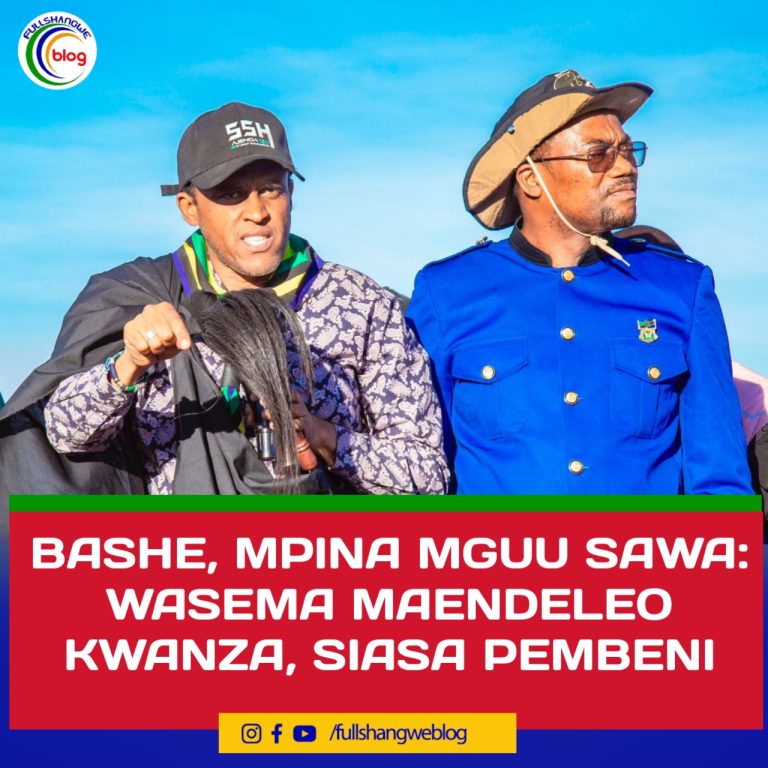 BASHE, MPINA MGUU SAWA: WASEMA MAENDELEO KWANZA, SIASA PEMBENI
