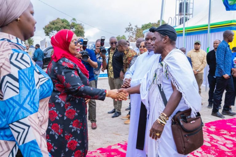  RAIS SAMIA AWEKA JIWE LA MSINGI MRADI WA MAJI MTYANGIMBOLE KWA NIABA YA MIRADI 30 YA MAJI MKOANI RUVUMA