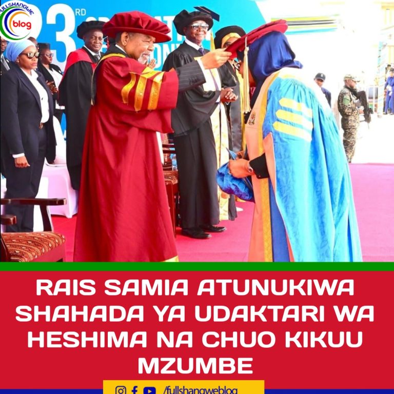 RAIS SAMIA ATUNUKIWA SHAHADA YA UDAKTARI WA HESHIMA CHUO KIKU MZUMBE