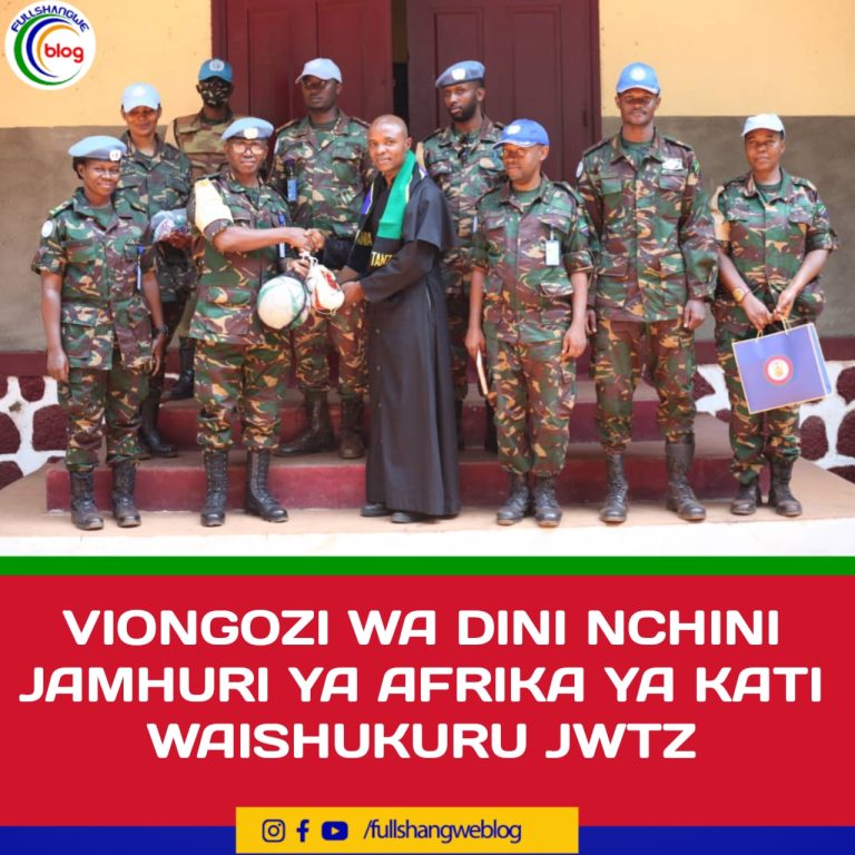 VIONGOZI WA DINI NCHINI JAMHURI YA AFRIKA YA KATI WAISHUKURU JWTZ