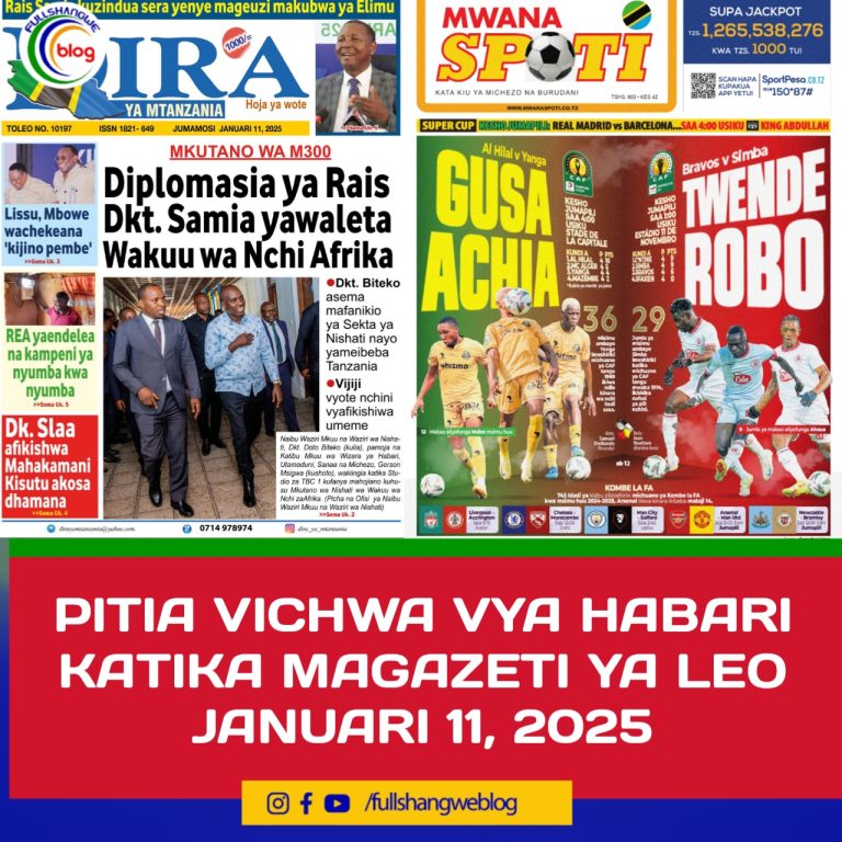 PITIA VICHWA VYA HABARI KATIKA MAGAZETI YA LEO JANUARI 11, 2025