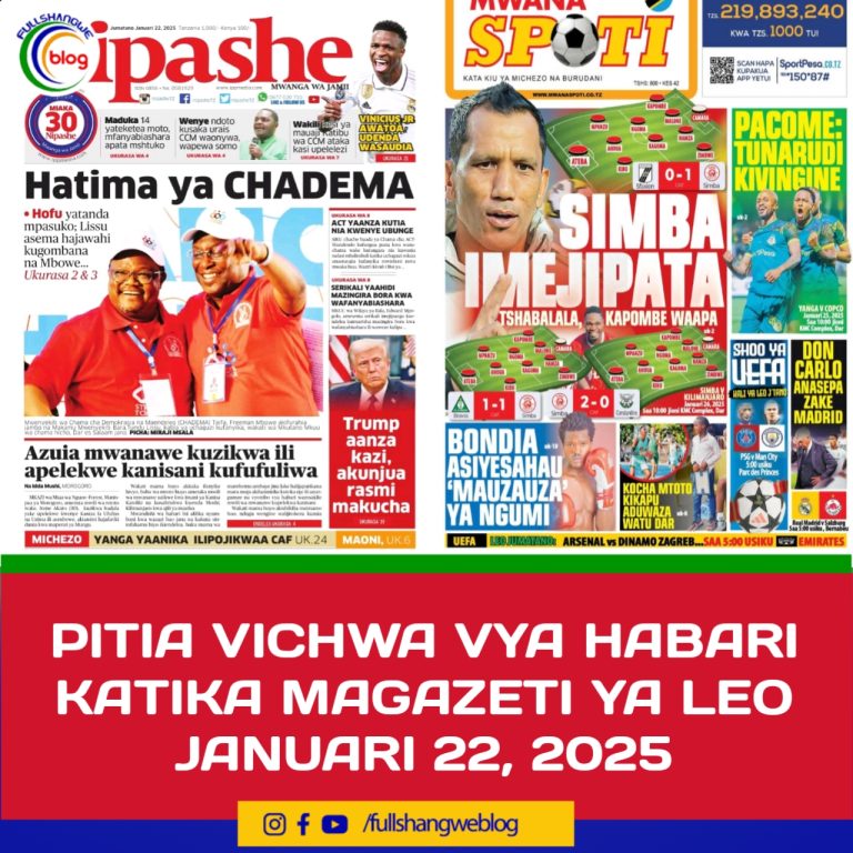 PITIA VICHWA VYA HABARI KATIKA MAGAZETI YA LEO JANUARI 22, 2025