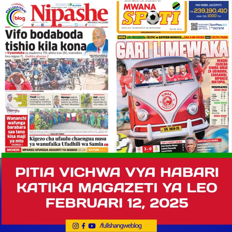 PITIA VICHWA VYA HABARI KATIKA MAGAZETI YA LEO FEBRUARI 12, 2025