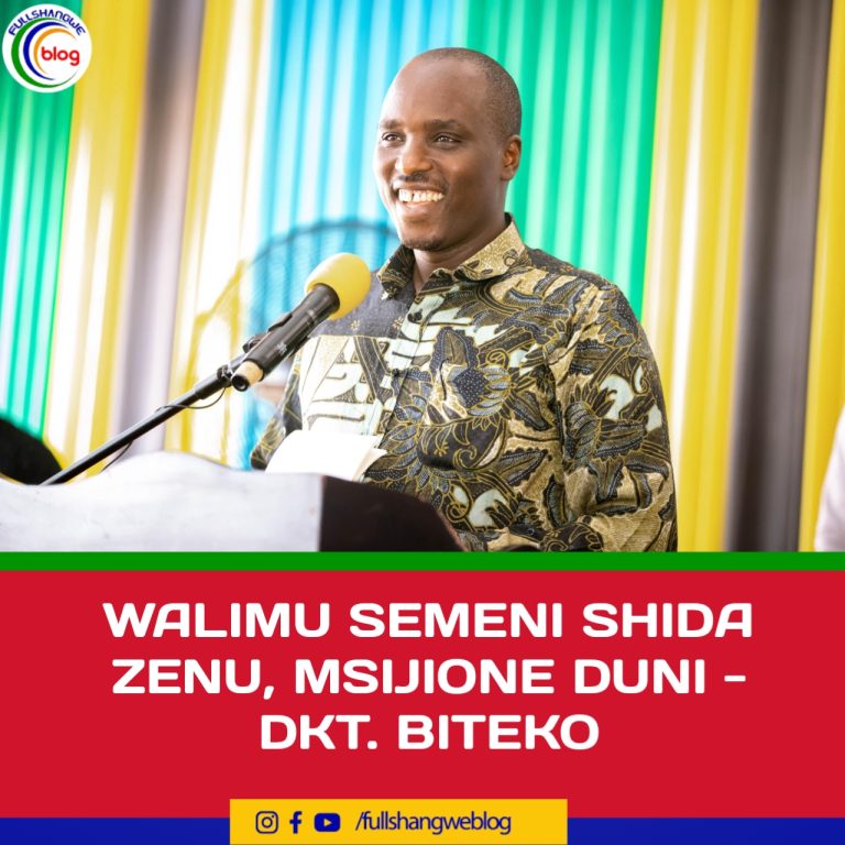 WALIMU SEMENI SHIDA ZENU, MSIJIONE DUNI – DKT. BITEKO