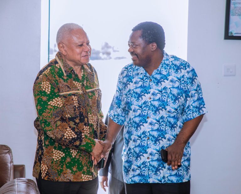 DKT.NCHIMBI ATETA NA JAJI MKUU MSTAAFU WA TANZANIA MHE.OTHMAN WALIPOKUTANA UWANJA WA NDEGE DODOMA