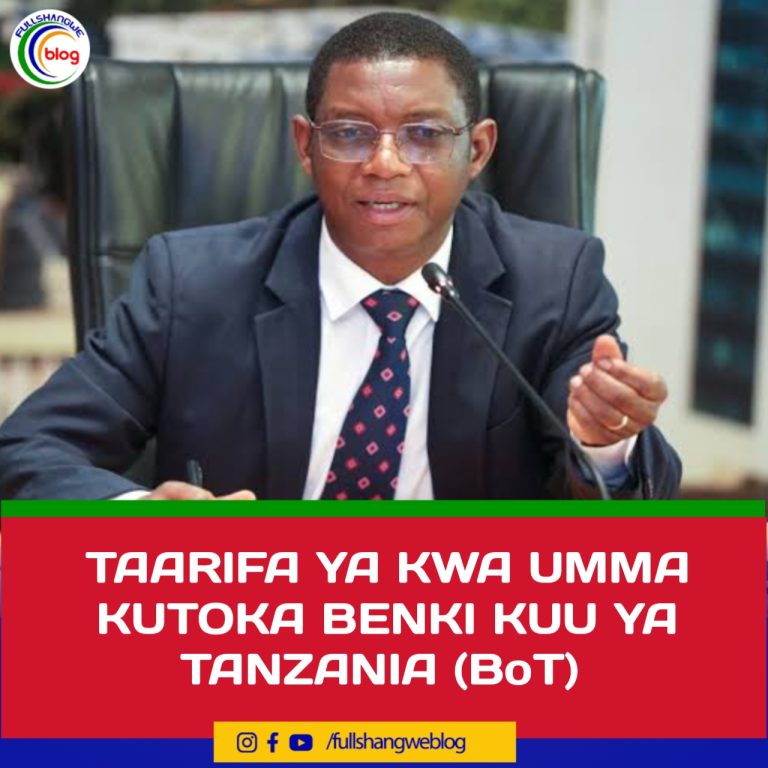 TAARIFA YA KWA UMMA KUTOKA BENKI KUU YA TANZANIA (BoT)