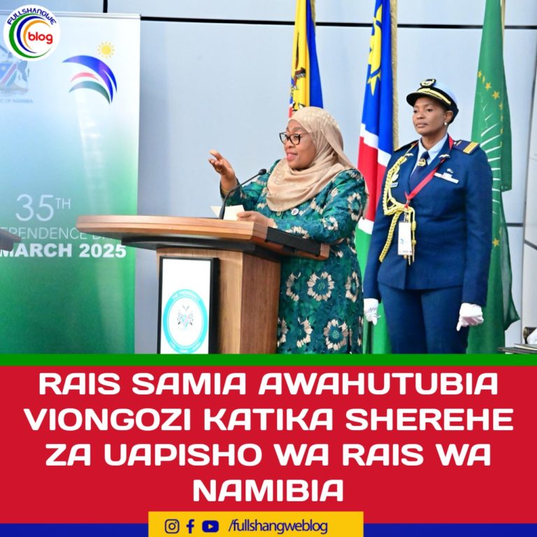RAIS SAMIA AWAHUTUBIA VIONGOZI KATIKA SHEREHE ZA UAPISHO WA RAIS WA NAMIBIA
