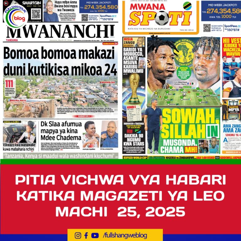 PITIA VICHWA VYA HABARI KATIKA MAGAZETI YA LEO MACHI  25, 2025
