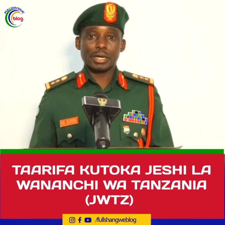 TAARIFA KUTOKA JESHI LA WANANCHI WA TANZANIA (JWTZ)