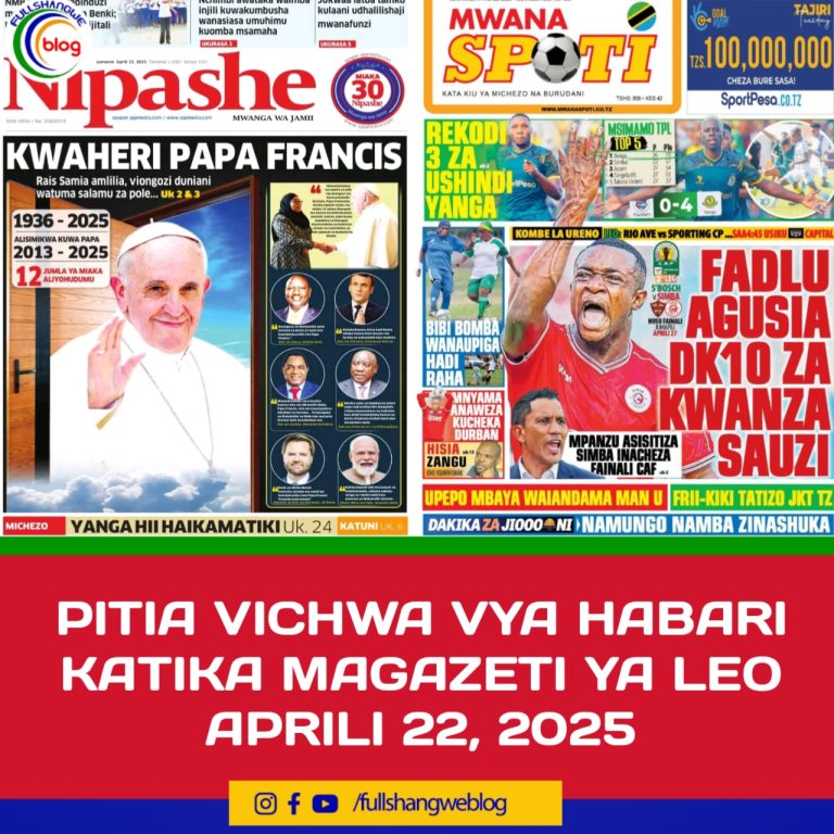PITIA VICHWA VYA HABARI KATIKA MAGAZETI YA LEO APRILI 22, 2025