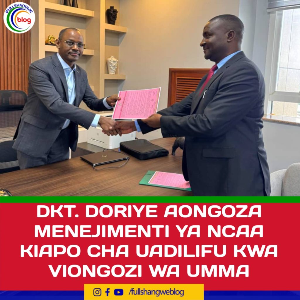 DKT. DORIYE AONGOZA MENEJIMENTI YA NCAA KIAPO CHA YA UADILIFU KWA VIONGOZI WA UMMA