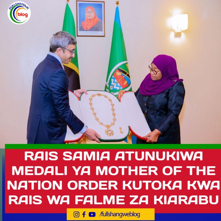 RAIS SAMIA ATUNUKIWA MEDALI YA MOTHER OF THE NATION ORDER KUTOKA KWA RAIS WA FALME ZA KIARABU