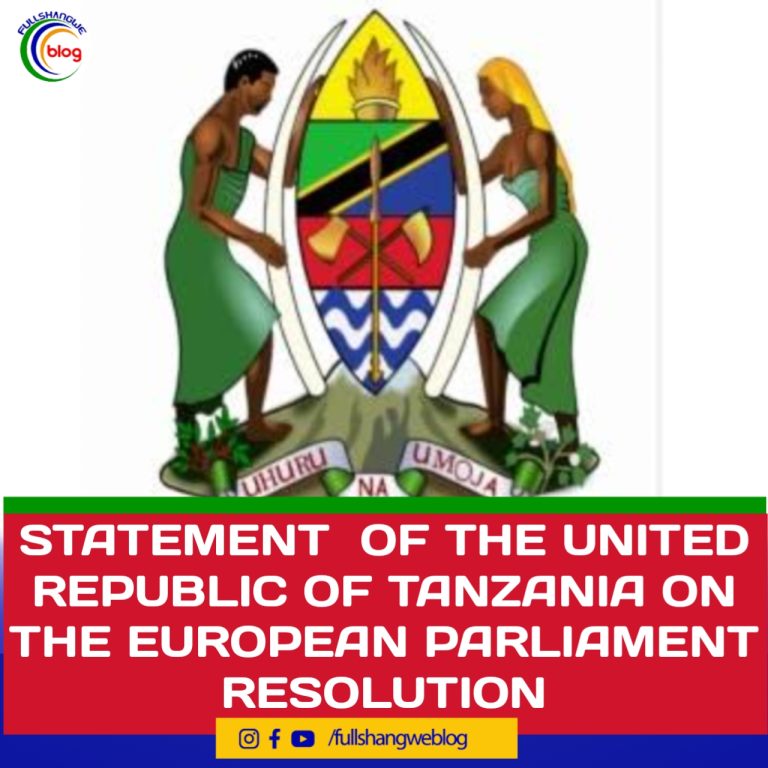 STATEMENT  OF THE UNITED REPUBLIC OF TANZANIA ON THE EUROPEAN PARLIAMENT  RESOLUTION