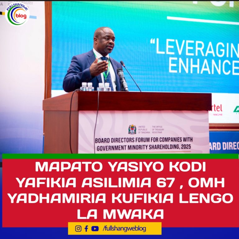 MAPATO YASIYO KODI YAFIKIA ASILIMIA  67 , OMH YADHAMIRIA KUFIKIA LENGO LA MWAKA 