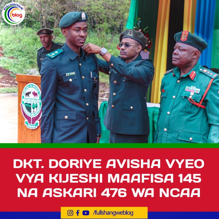 DKT. DORIYE AVISHA VYEO VYA KIJESHI MAAFISA 145 NA ASKARI 476 WA NCAA