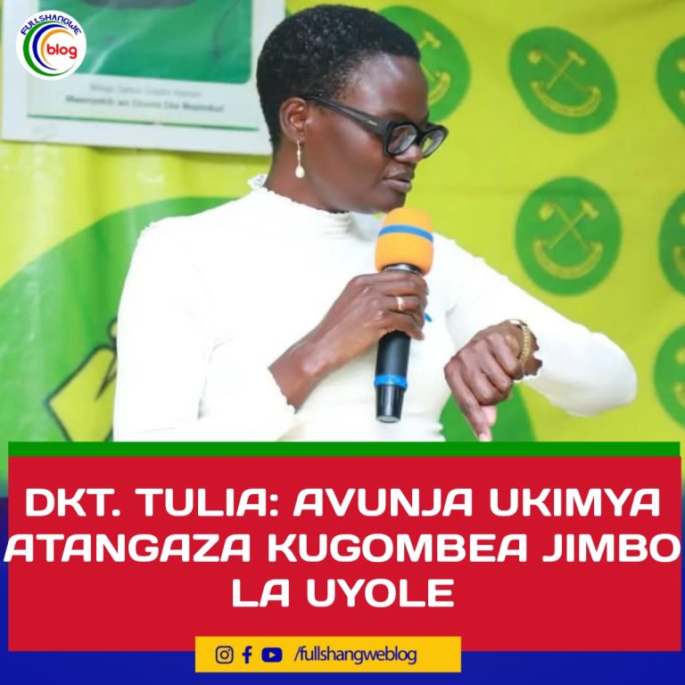 DKT. TULIA: AVUNJA UKIMYA ATANGAZA KUGOMBEA JIMBO LA UYOLE