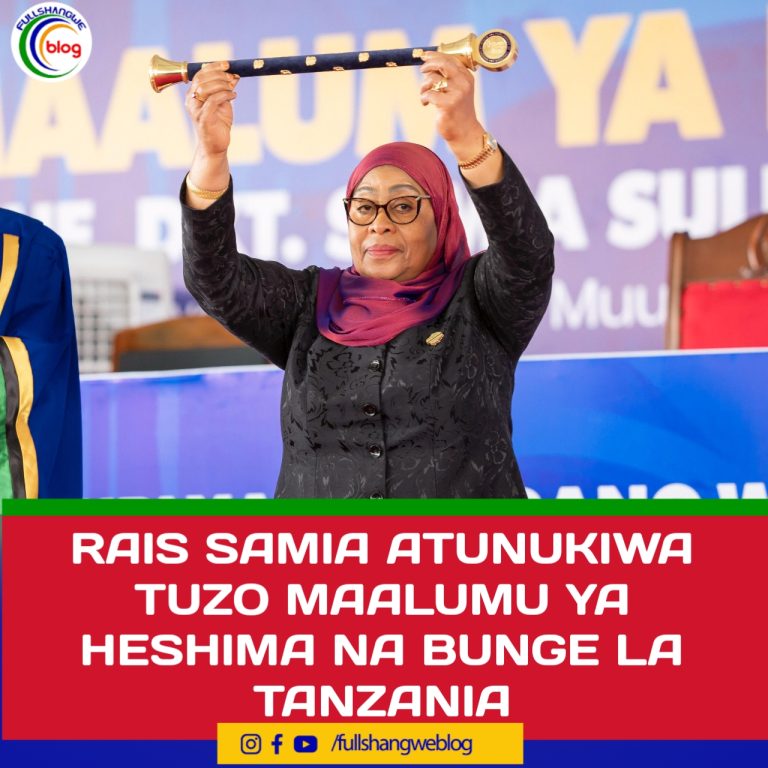 RAIS SAMIA ATUNUKIWA TUZO MAALUMU YA HESHIMA NA BUNGE LA TANZANIA