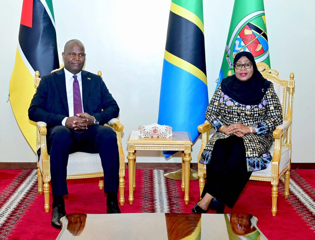 RAIS  WA MSUMBIJI MHE.DANIEL CHAPO APOKELEWA NA RAIS SAMIA IKULU MAGOGONI