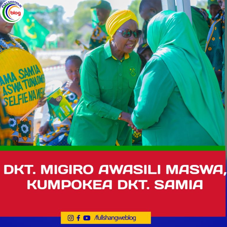 DKT. MIGIRO AWASILI MASWA, KUMPOKEA DKT. SAMIA