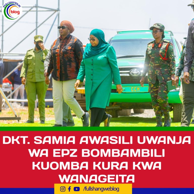 DKT. SAMIA AWASILI UWANJA WA EPZ BOMBAMBILI KUOMBA KURA KWA WANAGEITA