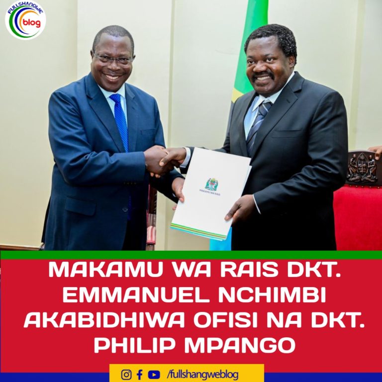 MAKAMU WA RAIS DKT. EMMANUEL NCHIMBI AKABIDHIWA OFISI NA DKT. PHILIP MPANGO
